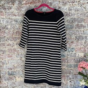 Talbots Black and White Striped Dress